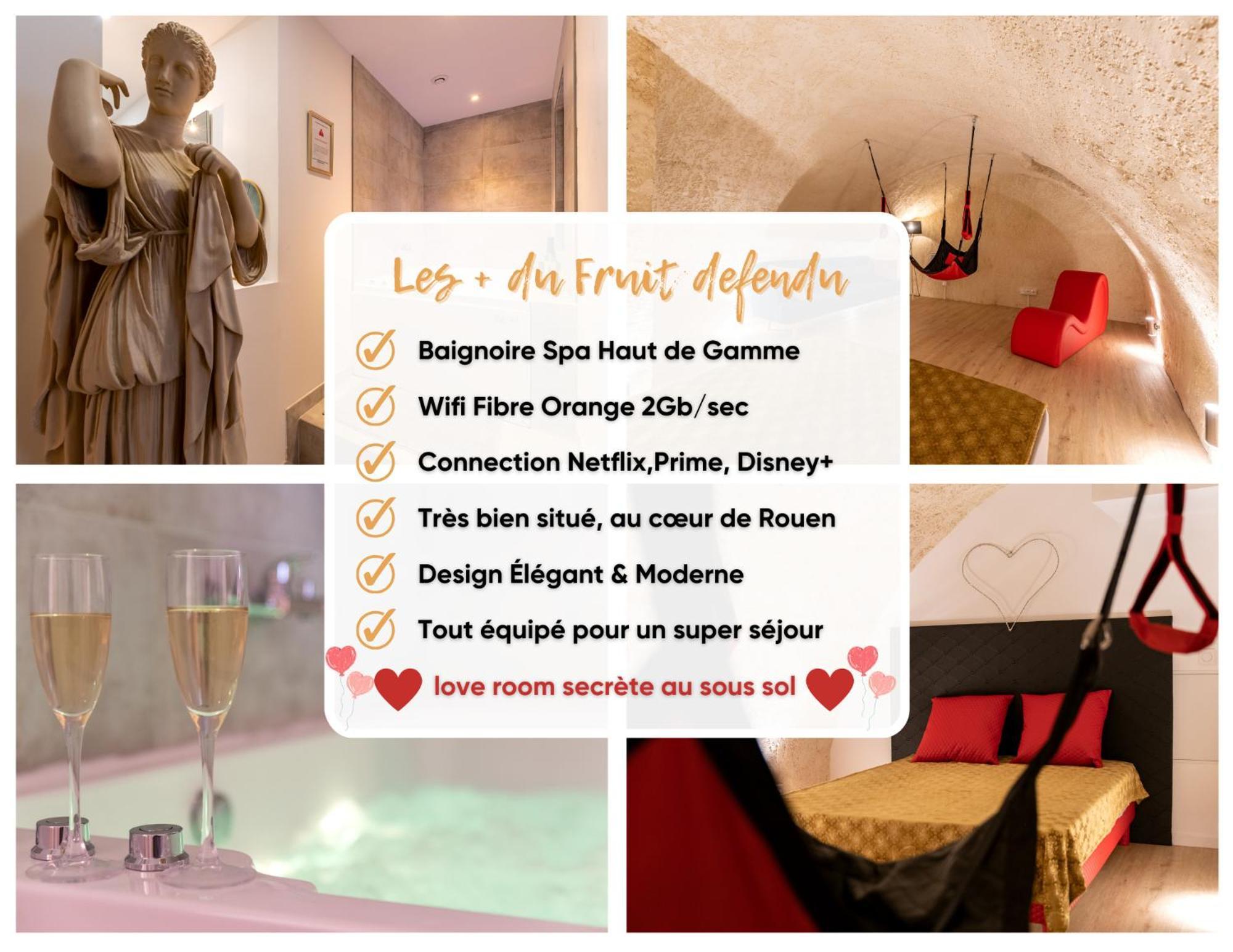 Le Fruit Defendu "Love Room" Jacuzzi Centre Ville Rouen Exteriör bild